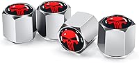 Vista 10 de Ajxn Paquete de 4 tapas de válvula de neumático con calavera para rueda de coche, cubiertas herméticas a prueba de polvo, tapas universales