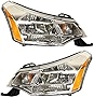 Evan-Fischer Headlight Set Compatible with 2008-2011 Ford Focus Left Driver and Right Passenger Side Halogen With bulb(s)