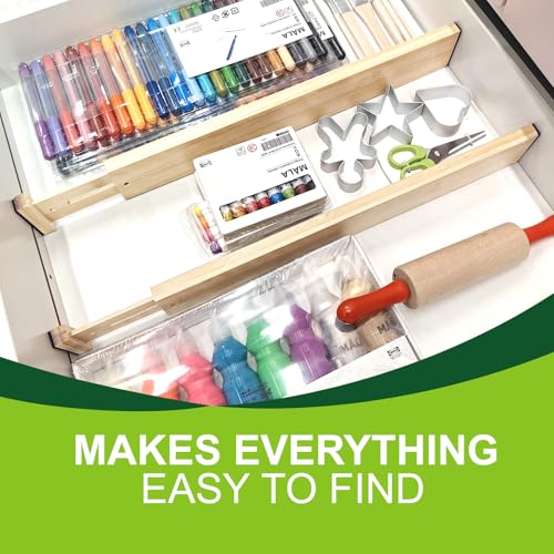 Kitchen Drawer Dividers, Adjustable Bamboo Drawer Organizer (17-22"), Expandable Utensil Organizer for Kitchen Storage, Closet, Dresser (4 Pack) - Image 6