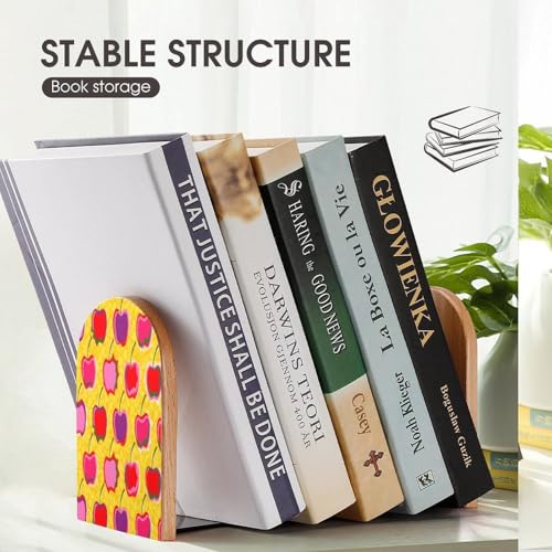 Sujetalibros de madera universal organizador de libros resistente 8