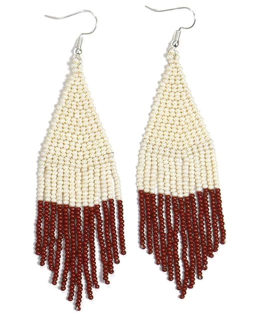 See full amazon price history chart for Handmade Pink Multicolor Beaded Fringe earrings for women (Cream & Brown) Handmade Pink Multicolor Beaded Fringe earrings for women (Cream & Brown) (B0CQTF6J47) Amazon Price History, Amazon Price Tracker
