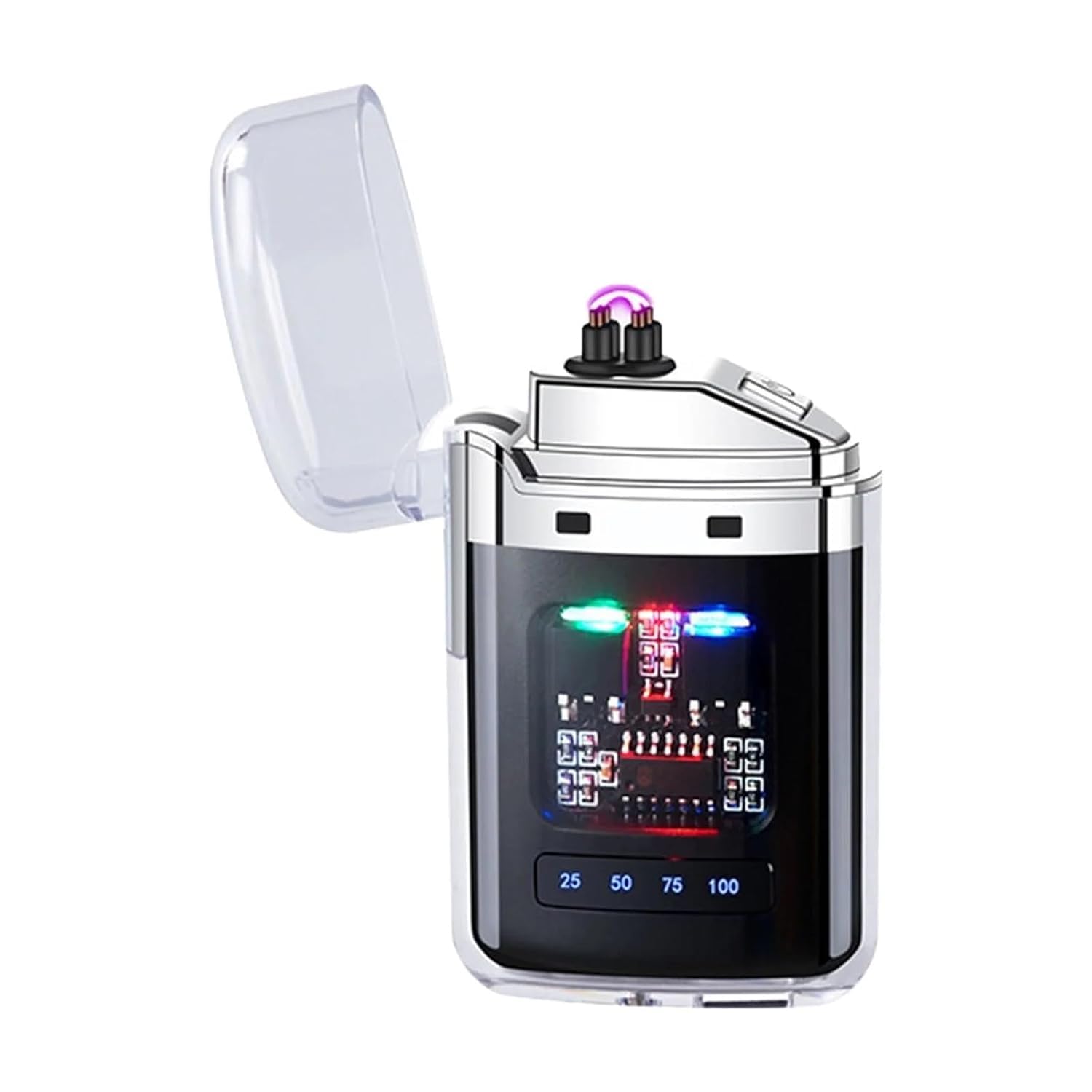USB Rechargeable Transparent Electric Lighter – Dual Arc Plasma, Windproof, Cool Pocket Gadget|Stylish Transparent Dual Arc Plasma Lighter – USB Rechargeable, Windproof-image-9