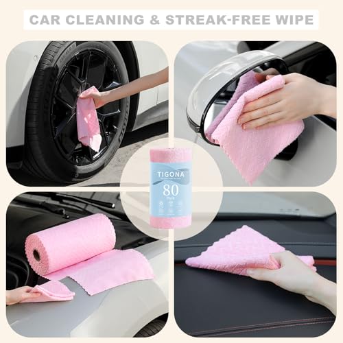 Image of 80 Pack Microfiber Cleaning Cloth Roll Reusable Paper Towels 12 inchx12 inch Tear Away Cloth,Absorbent Dish Rags for House Kitchen,Wash Cloths,Lint Free Rags for Window Cars Cleaning Supplies