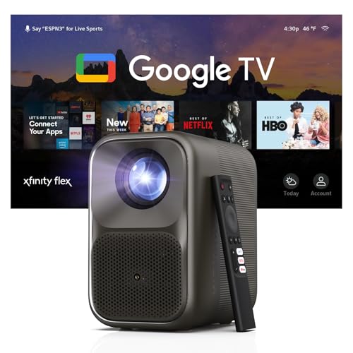WEMAX Smart Google TV Projector with Licensed Netflix, 4K Decoding, 500 ISO Lumens, Outdoor Movie...