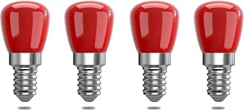 E14 Coloured LED Light Bulbs, E14 Red Decorative LED Bulb, 25 W Bulb Replacement, Decoration for Christmas, Halloween, Party, Gathering, Bar, Ambient Lighting, Pack of 4 [Energy Class B]