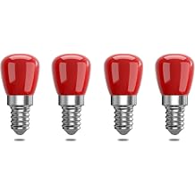 E14 Coloured LED Light Bulbs, E14 Red Decorative LED Bulb, 25 W Bulb Replacement, Decoration for Christmas, Halloween, Party, Gathering, Bar, Ambient Lighting, Pack of 4 [Energy Class B]