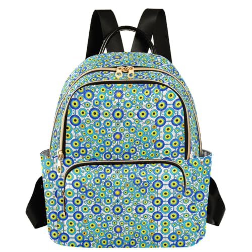 Mochila azul de compras para mujer ideal para paseos casuales
