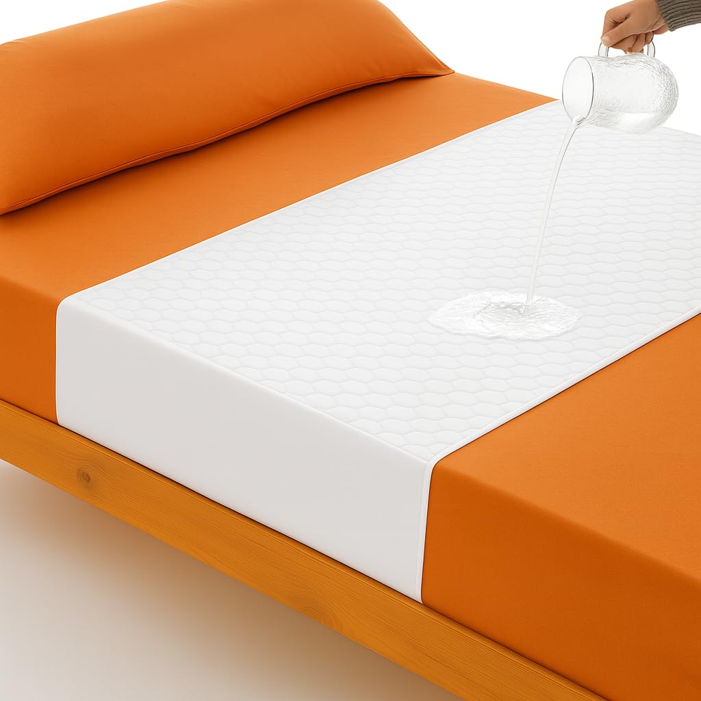 Empapadores Cama Adultos 105x85 cm (Pack X2) Reutilizable Super Absorbente - Lavables con alas 4 Capas - Impermeable - Empapadores Bebe y Adulto - Protector de 105 y alas de 50cm