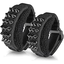 Facmogu 2PCS Punk Style Guitar String Mute Dampener, Guitar String Cover Tape with Rivets for Musical Instrument Accessories, String Cover Belt Compatible with Electric Acoustic Guitar Bass