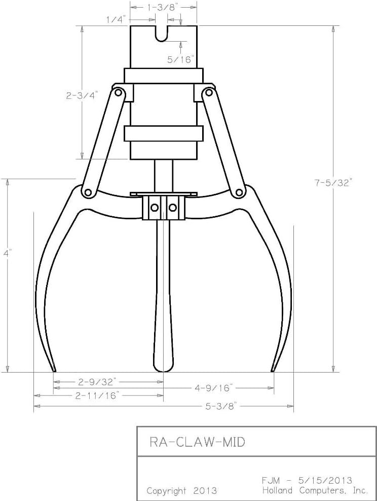 RetroArcade.us Crane Machine mid Size Replacement Claw Hand kit, Height is 7 inch with Coil and Cap