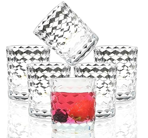 Lot de 6 verres en plastique incassable de qualité supérieure - 260 ml - Passe au lave-vaisselle - Sans BPA - Petits verres à jus en acrylique Verres à eau en plastique (transparent)