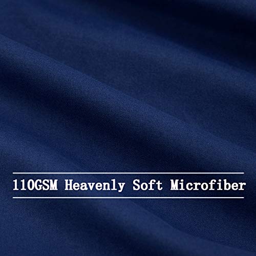 Amrose Heavenly Soft Microfiber Bassinet Sheets, Fit For Halo Bassinest Swivel Sleeper, 2 Pack Hourglass Bassinet Mattress Sheet Set For Boys, Navy Blue & Brown #TOP4