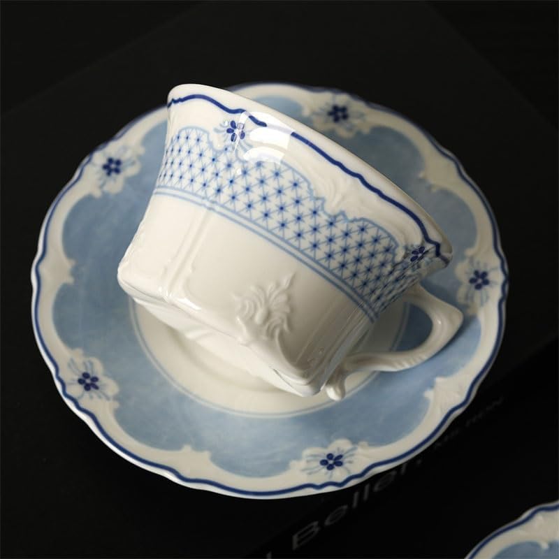 European Vintage Bone China Afternoon Tea Coffee Cup Saucer Set Party Cups
