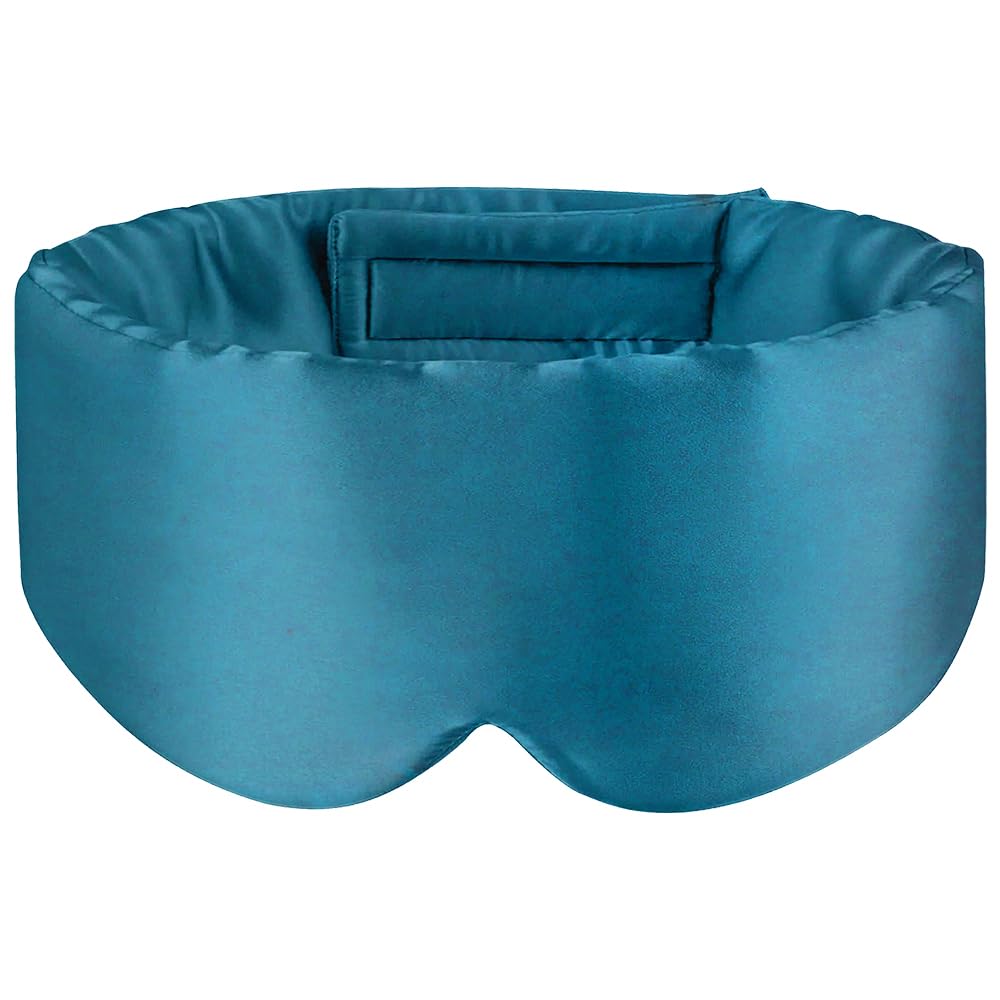 White Hawk Eye Mask for Sleeping, 22Momme 100% Natural Mulberry Silk Eye Mask with Adjusta...