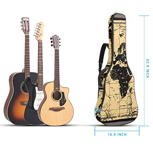 Housse de guitare vintage en tissu Oxford imperméable avec bandoulière réglable Motif carte du monde - Les Beatles, Paul McCartney, John Lennon, RIngo Starr, George Harrison Housse de guitare vintage en tissu Oxford imperméable avec bandoulière réglable Motif carte du monde – Image 6