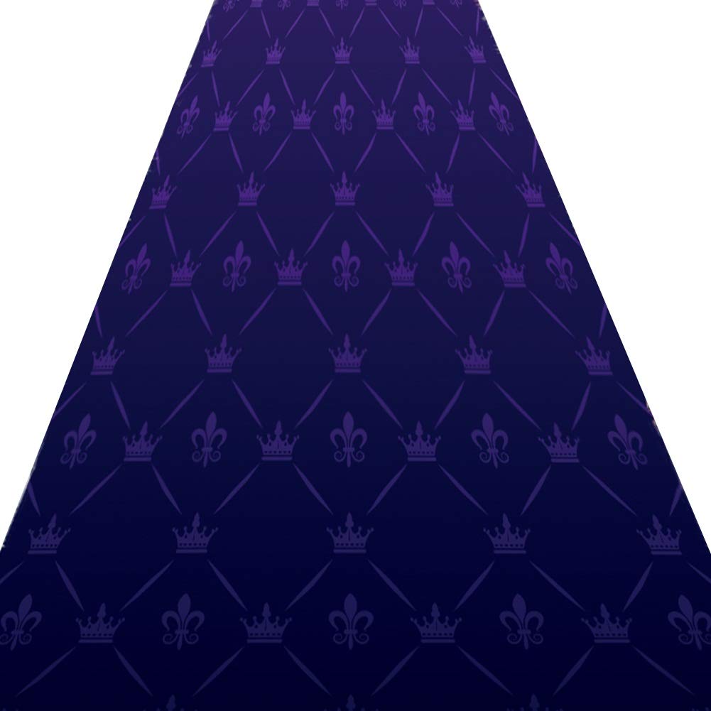 Alfombra de pasillo larga de 0.6x4m morada: moqueta de entrada antideslizante