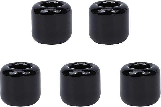 AHANDMAKER 5 Pcs Ceramic Chime Candle Holder Set, Black Ritual Spell Candle Holders Great for Casting Chimes, Rituals, Spells, Vigil, Witchcraft, Wiccan Supplies & More