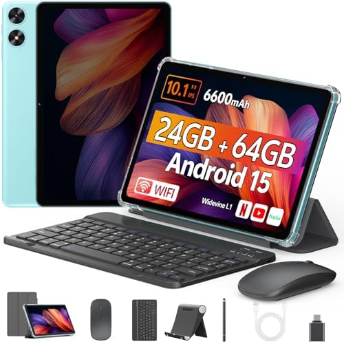 FIRYMID 10 Inch Android 15 Tablet with Keyboard
