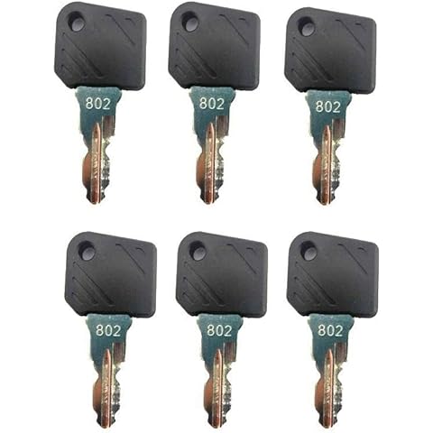 GAOHOU 6PCS Replacement Ignition Key 802 Compatible for Linde Forklift, Stacker, Pallet Truck L12 E16 0039730404 Cover