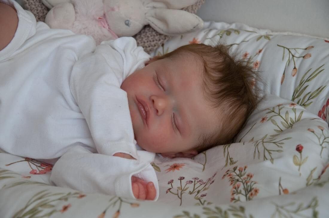 BNNPUU Reborn pop voor meisjes, slapen, Reborn, baby, lichaam van zachte stof, als een echte baby, 45 cm, handgemaakte Reborn babypop, gesloten ogen, echte pop