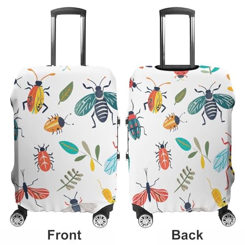 Bright Insect Pattern Luggage Cover, Washable Elastic Suitcase Cover Protector Fit 18-32 Inch Luggage3