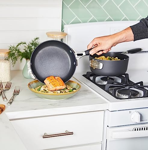 Calphalon Select Space-Saving Hard-Anodized Nonstick 9-Piece Cookware Set, Gray