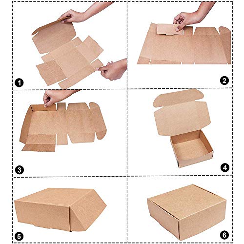 30 Pezzi Kraft Carta Scatole Regalo, Marrone Kraft...