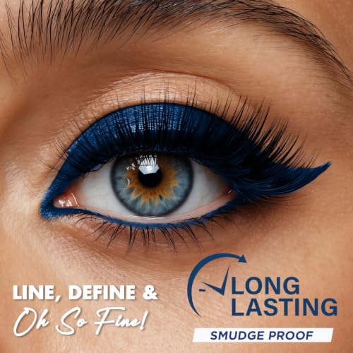 Image of JAQULINE USA ProStroke Intense Gel Kajal | Highly Pigmented | Waterproof | Smudgeproof | Matte Finish | Long Lasting | Quick Drying | Precise Application - Classic Blue,1.2g