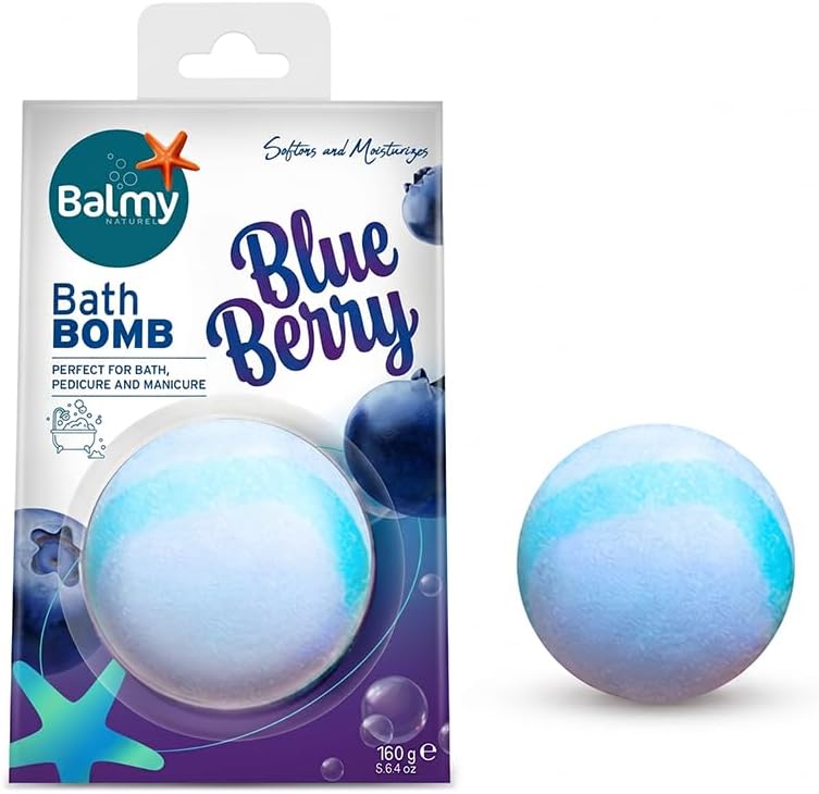 Balmy Naturel Bomba de Banho de Mirtilo com Vitamina E e Glicerina, 160 g