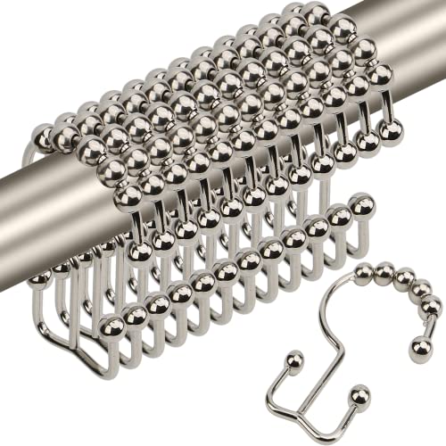 Gidse Shower Curtain Hooks,Sturdy Stainless Steel Double Sided Shower Hooks Rings for Bathroom...