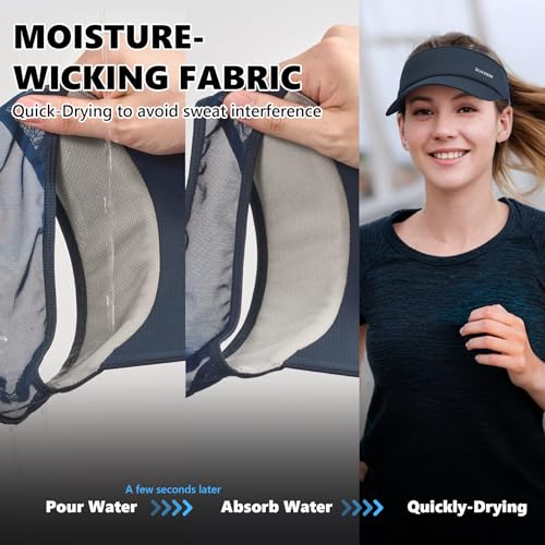 Image of Sukeen Sports Sun Visor Men Women Lightweight Portable Cooling Stretchy Visor Hat for Running, Golf, Daily Wear