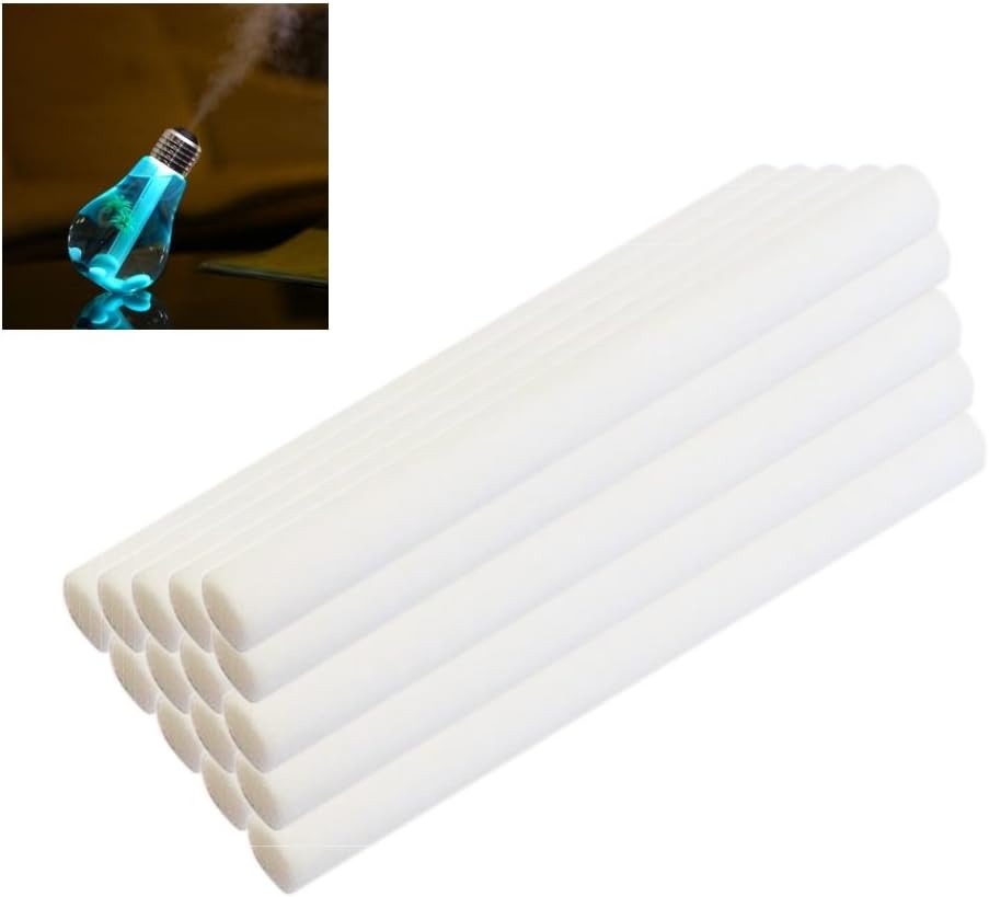 Chris.W Bulb Humidifier Replacement Filters, 15 Pack Sponge Wick Filter for USB Portable LED Color Night Lights Bulb Diffuser, Air Aromatherapy Diffuser Humidifier, Essential Oil and More