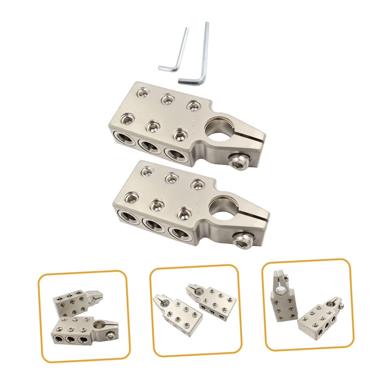 PartyKindom Connecteur de Borne de Batterie Automobile, Pince en Alliage de Zinc, Résistance la Corrosion, pour Voiture et Camion, 2/0 Awg