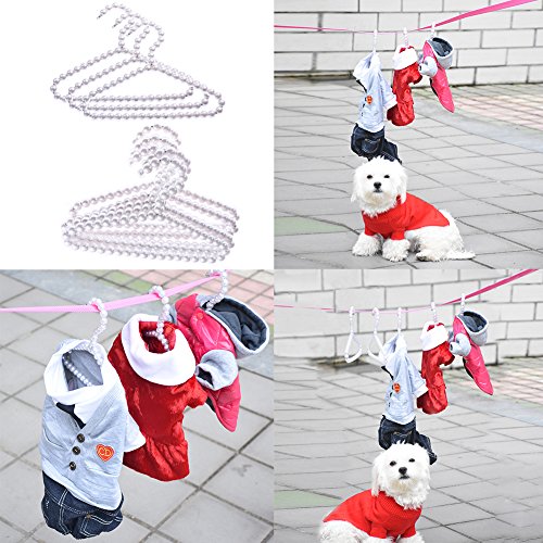 Chendongdong Fashion Pearl Bow Clothes Clothing Hangers For Kids Children Pet Dog Cat 5 Pieces #TOP5