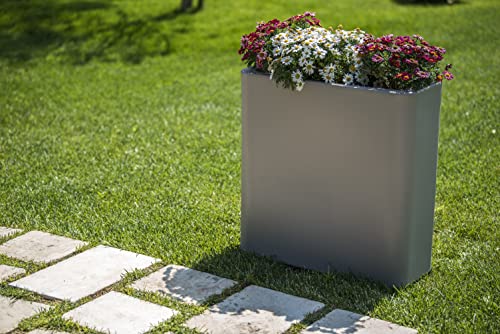 Kloris Hocher, rechteckiger moderner Blumentopf für Hecke und Zaun Modell Blog Farbe Graphit 70 x 30 cm Höhe 70 cm