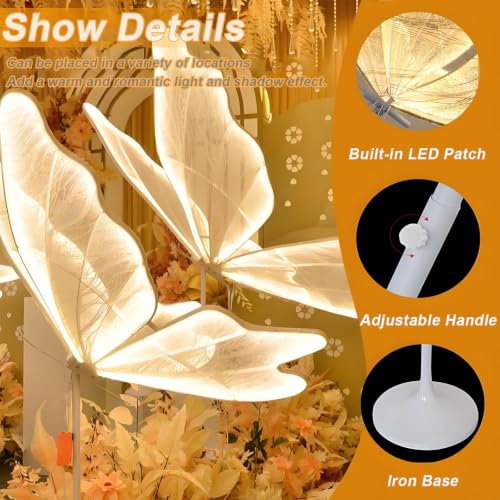 Lámpara de pie con forma de mariposa ajustable para decorar bodas elegantes 4