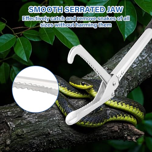 Greeily Ferramenta para agarrar cobras, pinças de cobra de 139,7 cm para répteis de cascavel, pegado
