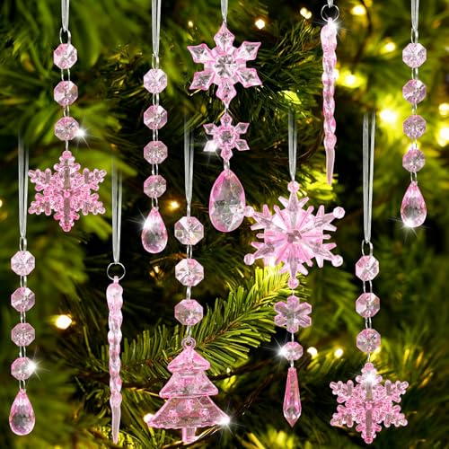 Weihnachtsbaumschmuck, 18 Stück Kristall Christbaumschmuck Anhänger,...