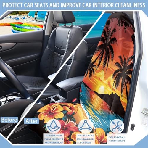 Image of Daisy Car Seat Towel Cover Front Car Seat Covers Universal Front Seat Cover Waterproof Soft Auto Seat Covers Anti-Slip Universal Fit for Auto Truck Van SUV