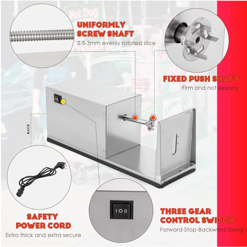 Cortadora de espiral para papas automática de acero inoxidable miniatura 2