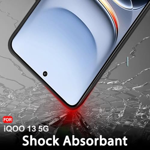 Image of TheGiftKart Sleek Back Cover Case for iQOO 13 5G | Slim Fit Protective Design | Ultra Matte Finish | Camera Protection Bump | Soft Silicon Back Cover Case for iQOO 13 5G (Silicone, Black)