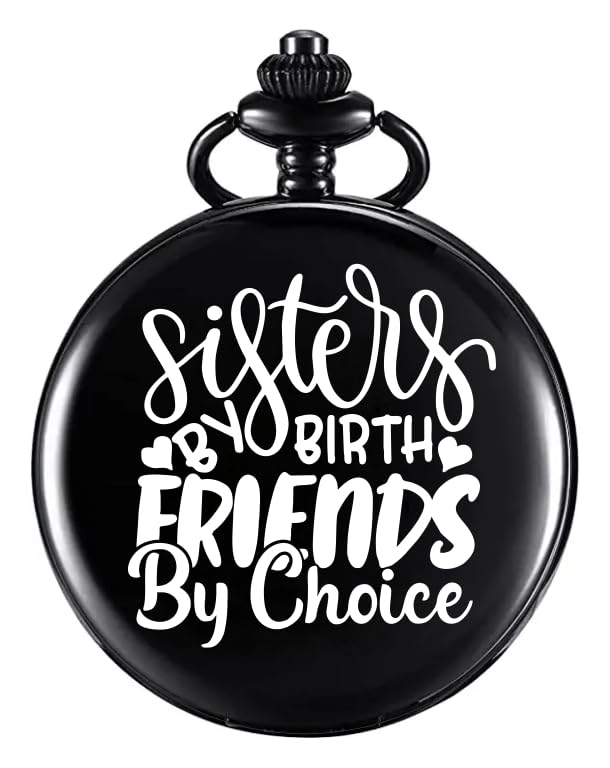 Image of Vintage Gandhi Style Pocket Watch with Engraved Designs & Messages Royal Black Analog for Men Women & Kids Includes Key Ring for car or Bike Keys Ideal Gift
