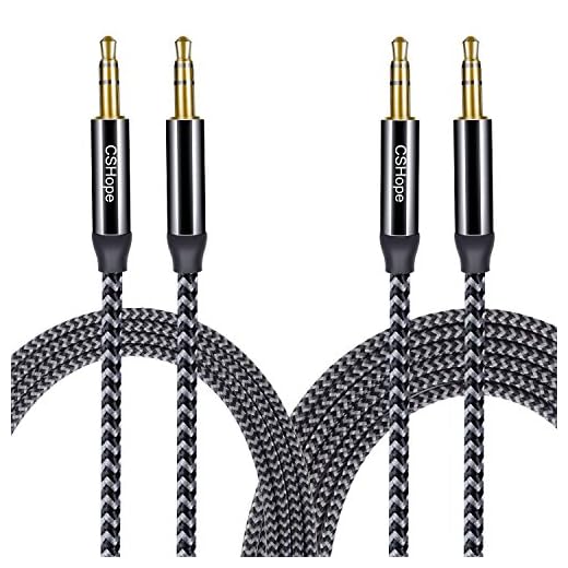 CSHope Audio Cable Aux Cord Nylon Braided Auxiliary Stereo Cable 2Pack, 10ft + 3.3ft