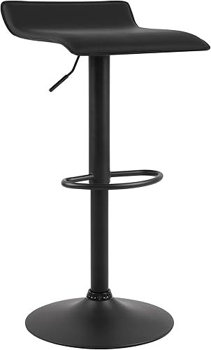 Miniatura 13 de NOBPEINT Taburete giratorio ajustable con elevación de aire cromado contemporáneo, juego de 4 (negro) Negro,Todo