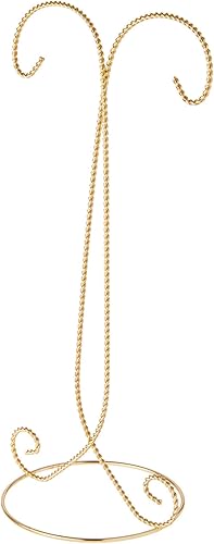 Bard's Twisted - Soporte de dos niveles para adornos (14.0 x 6.5 x 5.2in), color dorado, Dorado, 12-paquete