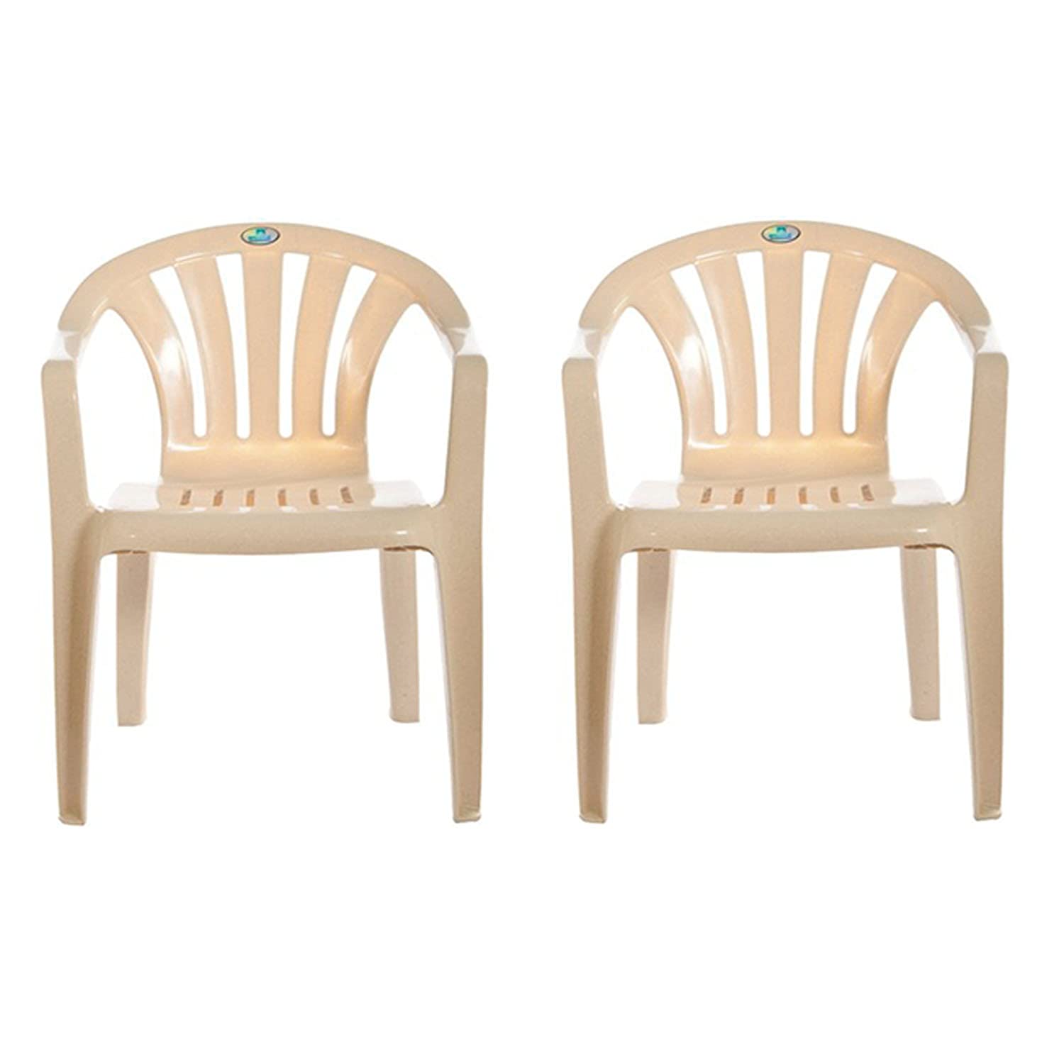Nilkamal Plastic Chair for Living room with Arm |Set of 2 | 3 Year Warranty | For Home, Living Room, Outdoor | Marble Beige Colour | CHR2005-image-15