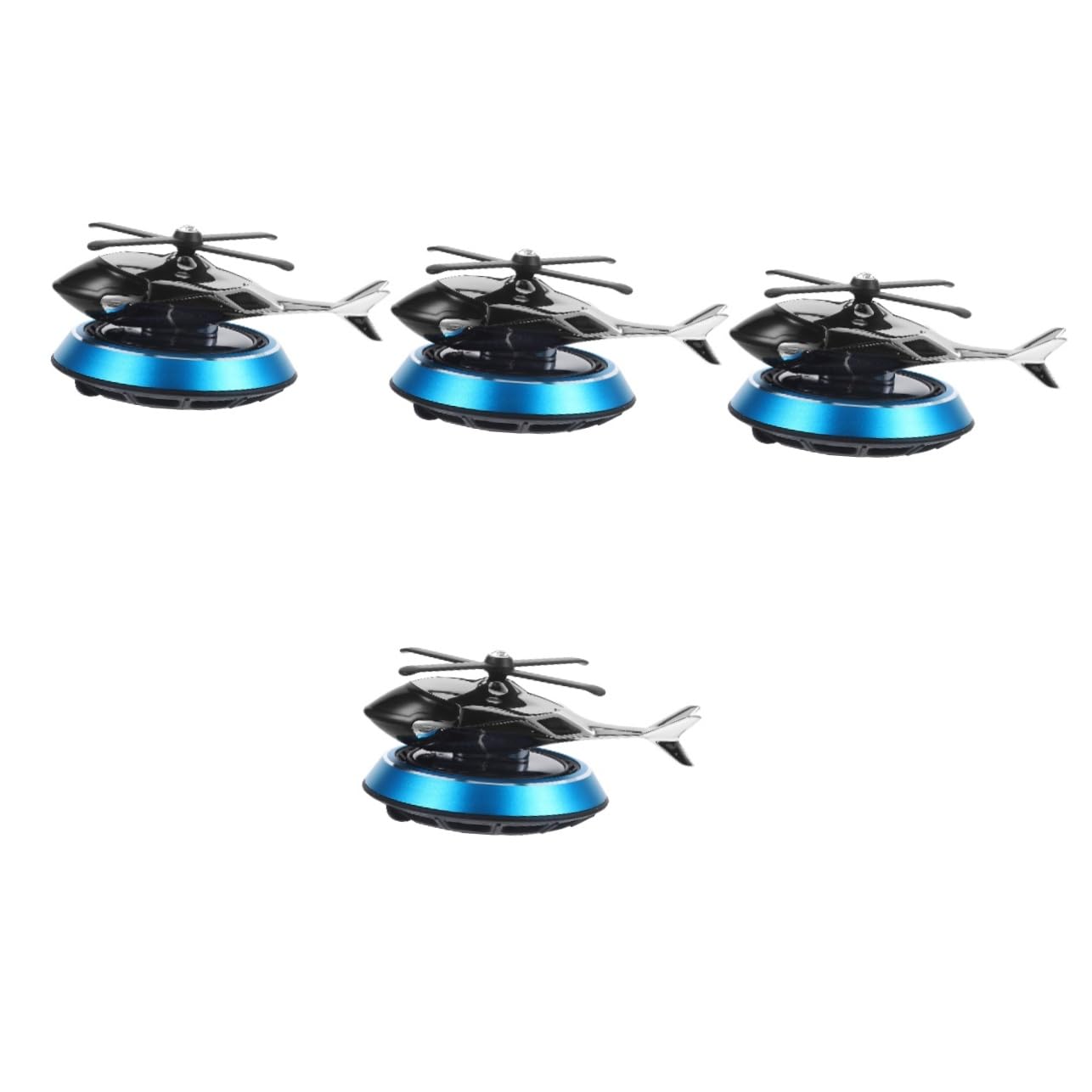 Mobestech 4pezzi Decorazione Per Auto Con Diffusore Di Aromi Forma Di Elicottero Decorazione Solare Per Interni Auto Gemma Senza Profumo Perfetta Per Rinfrescare Aria e Abbellire Tuo Veicolo