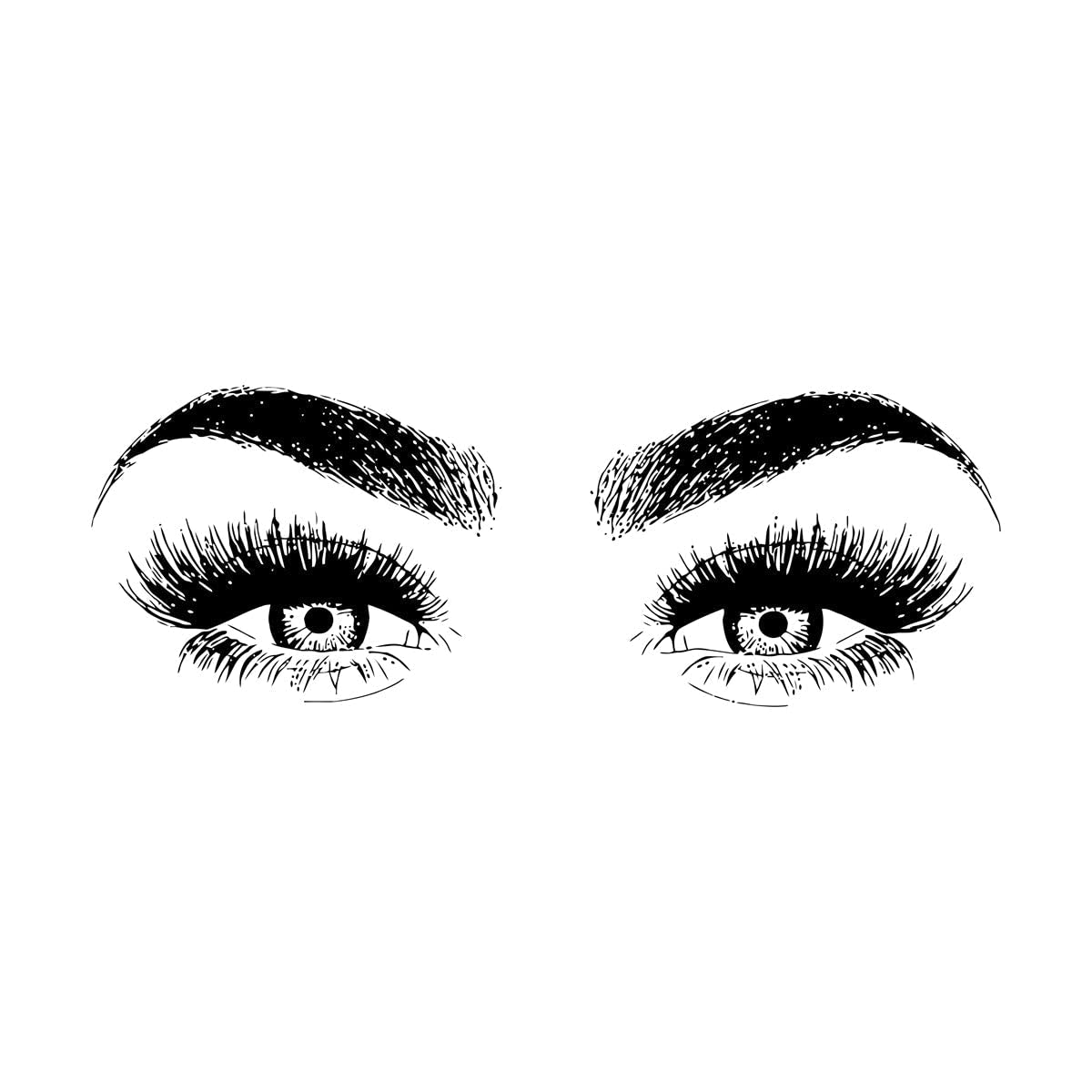 Lzhouting Wall Stickers 0580 Fashion Vinyl Eyelashes Beauty Salon Wall Sticker Removeable Grooming Salon Decoration Mural Lash & Brows Eyes Decal Small - 21X58cm