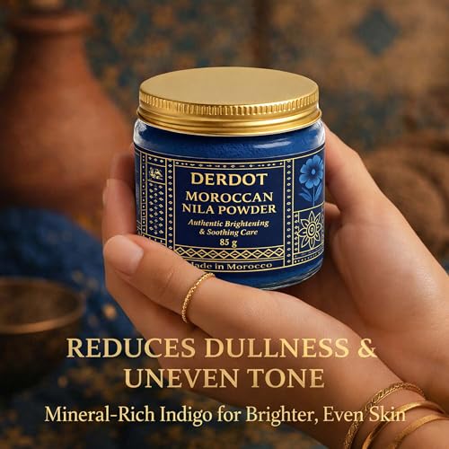 Image of Moroccan Nila Powder | 100% Natural Indigo Blue Powder for Skin Brightening, Soothing & Detox | Traditional Moroccan Hammam Beauty Treatment for Face & Body Care (85gm)