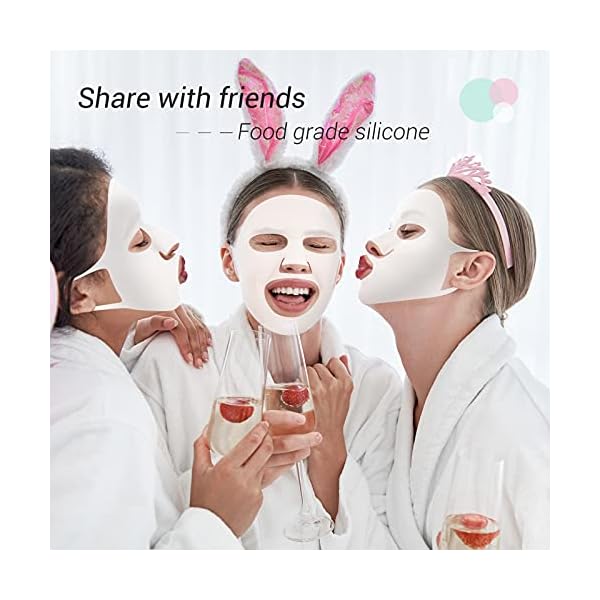 Maitys 5 Pieces Reusable Silicone Facial Mask, Moisturizing Skin Treatment Mask, Elastic and Stretchable, Suitable for Most Women and Girls, White